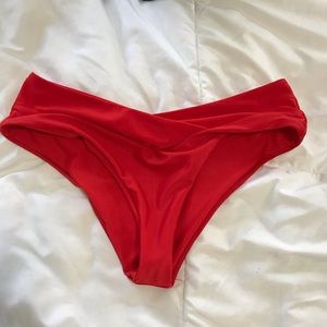 Red bathing suit bottoms